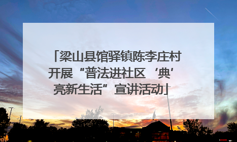 梁山县馆驿镇陈李庄村开展“普法进社区‘典’亮新生活”宣讲活动