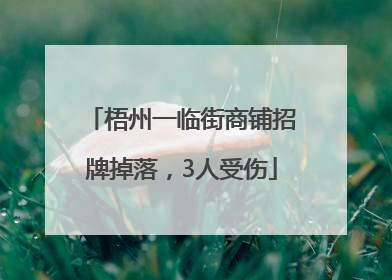 梧州一临街商铺招牌掉落，3人受伤