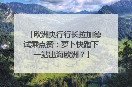 欧洲央行行长拉加德试乘点赞：萝卜快跑下一站出海欧洲？