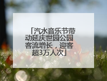 汽水音乐节带动延庆世园公园客流增长，迎客超3万人次