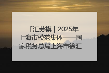 汇劳模｜2025年上海市模范集体——国家税务总局上海市徐汇区税务局第一税务所