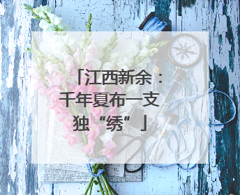 江西新余：千年夏布一支独“绣”