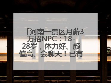 河南一景区月薪3万招NPC：18-28岁，体力好、颜值高、会聊天！已有1000多人应聘