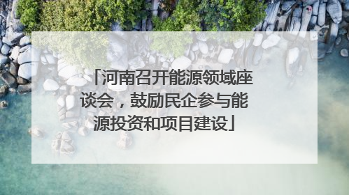 河南召开能源领域座谈会，鼓励民企参与能源投资和项目建设