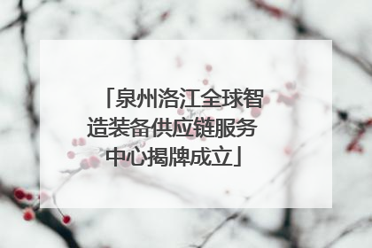 泉州洛江全球智造装备供应链服务中心揭牌成立