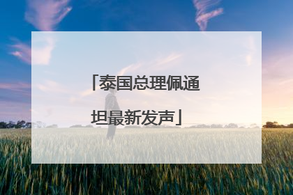 泰国总理佩通坦最新发声