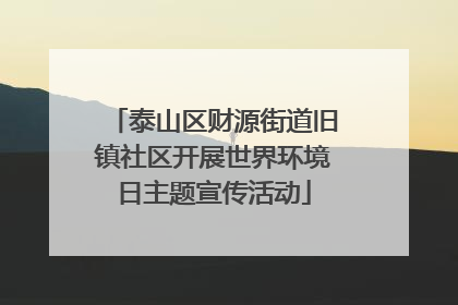 泰山区财源街道旧镇社区开展世界环境日主题宣传活动