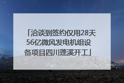 洽谈到签约仅用28天 56亿微风发电机组设备项目四川蓬溪开工
