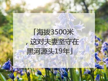 海拔3500米，这对夫妻坚守在黑河源头19年