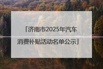 济南市2025年汽车消费补贴活动名单公示