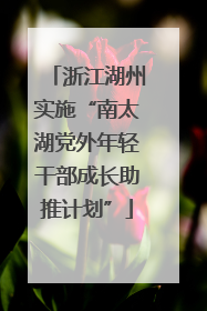 浙江湖州实施“南太湖党外年轻干部成长助推计划”