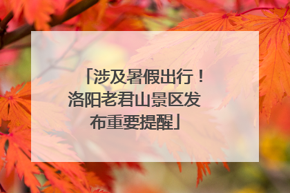涉及暑假出行！洛阳老君山景区发布重要提醒