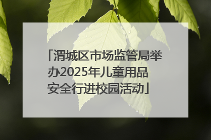 渭城区市场监管局举办2025年儿童用品安全行进校园活动