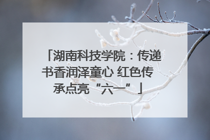 湖南科技学院：传递书香润泽童心 红色传承点亮“六一”