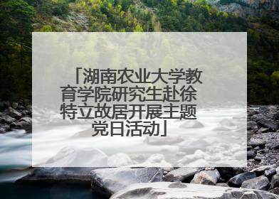 湖南农业大学教育学院研究生赴徐特立故居开展主题党日活动