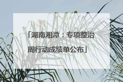 湖南湘潭：专项整治周行动成绩单公布