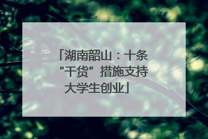 湖南韶山：十条“干货”措施支持大学生创业