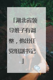 湖北省领导班子有调整，他出任党组副书记
