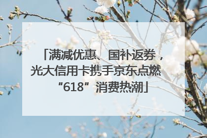 满减优惠、国补返券，光大信用卡携手京东点燃“618”消费热潮