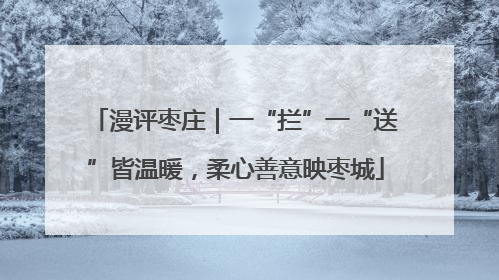漫评枣庄｜一“拦”一“送”皆温暖，柔心善意映枣城