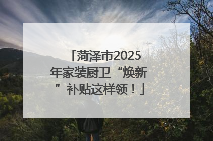 菏泽市2025年家装厨卫“焕新”补贴这样领！