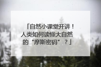 自然小课堂开讲！人类如何读懂大自然的“摩斯密码”？
