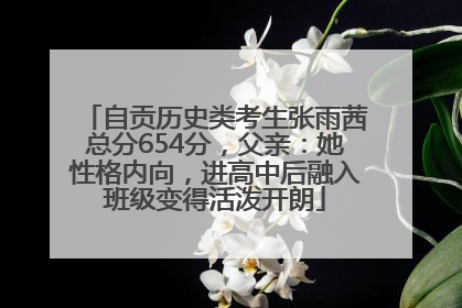 自贡历史类考生张雨茜总分654分，父亲：她性格内向，进高中后融入班级变得活泼开朗
