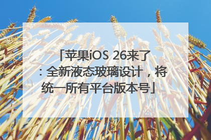 苹果iOS 26来了：全新液态玻璃设计，将统一所有平台版本号