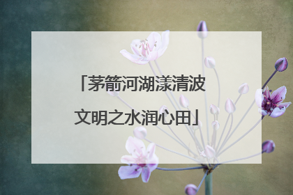 茅箭河湖漾清波 文明之水润心田