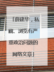薛建华，私藏、浏览有严重政治问题的网络文章