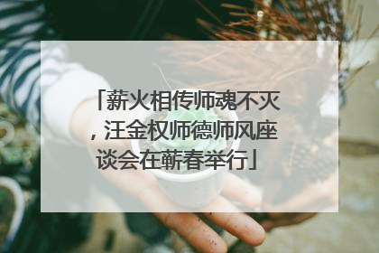 薪火相传师魂不灭，汪金权师德师风座谈会在蕲春举行