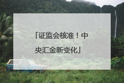 证监会核准！中央汇金新变化