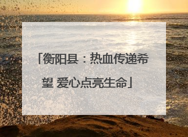 衡阳县：热血传递希望 爱心点亮生命