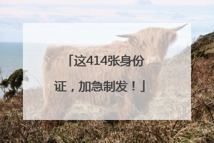 这414张身份证，加急制发！