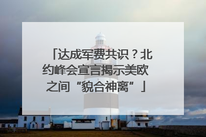 达成军费共识？北约峰会宣言揭示美欧之间“貌合神离”