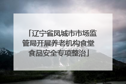 辽宁省凤城市市场监管局开展养老机构食堂食品安全专项整治
