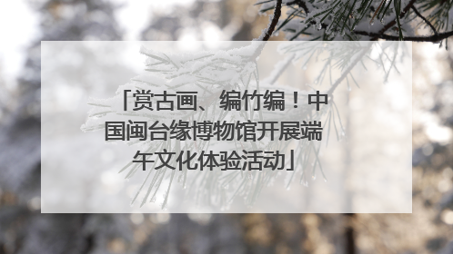 赏古画、编竹编！中国闽台缘博物馆开展端午文化体验活动