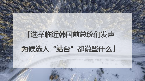 选举临近韩国前总统们发声 为候选人“站台”都说些什么