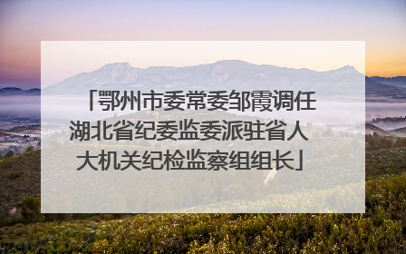 鄂州市委常委邹霞调任湖北省纪委监委派驻省人大机关纪检监察组组长
