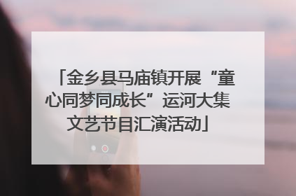 金乡县马庙镇开展“童心同梦同成长”运河大集文艺节目汇演活动