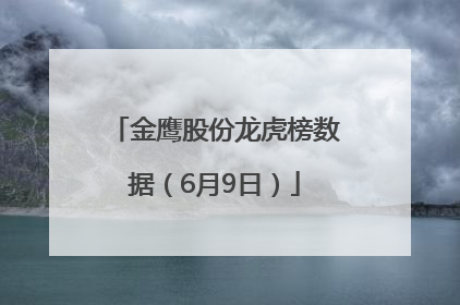 金鹰股份龙虎榜数据（6月9日）