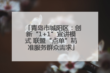 青岛市城阳区：创新“1+1”宣讲模式 联盟“点单”精准服务群众需求