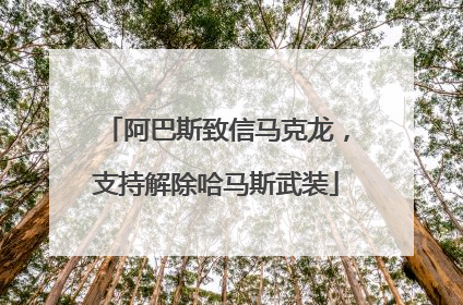 阿巴斯致信马克龙，支持解除哈马斯武装