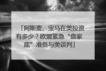 阿斯麦、宝马在美投资有多少？欧盟紧急“盘家底”准备与美谈判