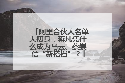阿里合伙人名单大瘦身，蒋凡凭什么成为马云、蔡崇信“新搭档”？