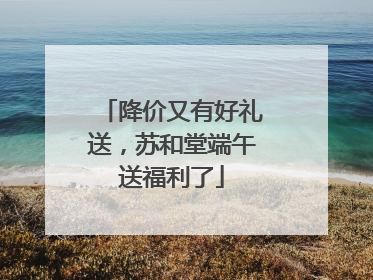 降价又有好礼送，苏和堂端午送福利了
