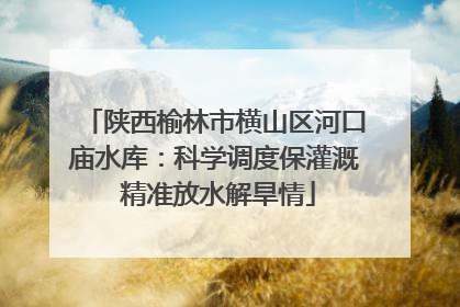 陕西榆林市横山区河口庙水库：科学调度保灌溉 精准放水解旱情