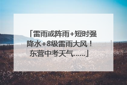 雷雨或阵雨+短时强降水+8级雷雨大风！东营中考天气……