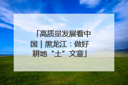 高质量发展看中国｜黑龙江：做好耕地“土”文章