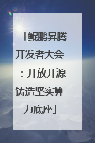 鲲鹏昇腾开发者大会：开放开源铸造坚实算力底座